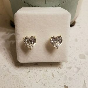 CZ stone gold plated earrings NWT